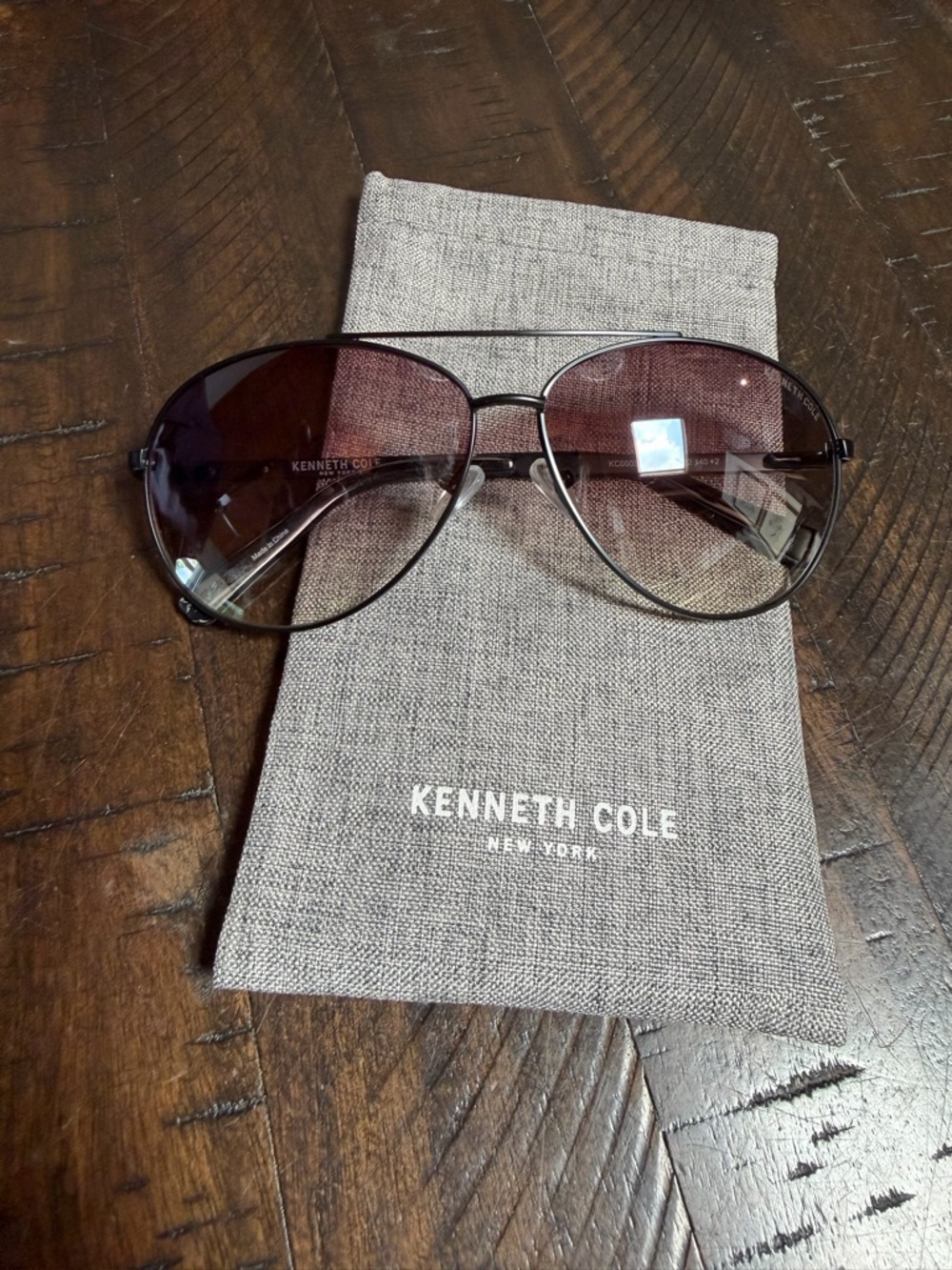 Kenneth Cole New York Men's Sunglasses Matte Black Metal Aviator KC00033 02G
